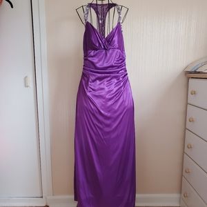 City Triangles | Purple Beaded Razorback Dress